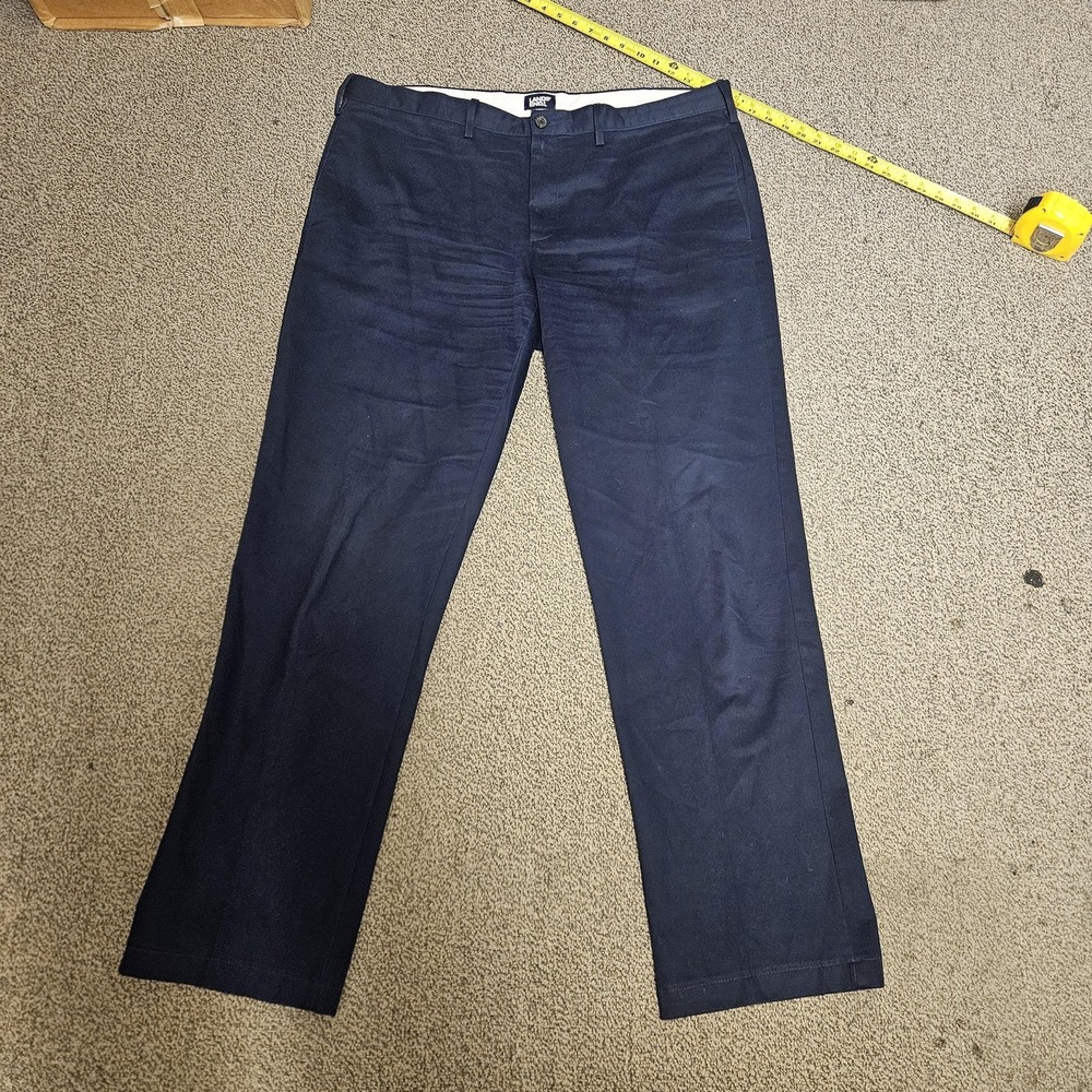 Lands' End Pants Mens 40 Navy Traditional Fit Cotton Chino Flat Front Twill - Picture 2 of 9